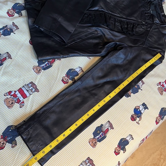 NWOT Women’s Tahari Ruffle Lambskin leather jacket / Black /Small - Picture 14 of 16